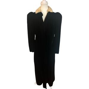 1930s Velvet Evening Coat w/ Shearling Collar | Mid‑1930s | XS–S